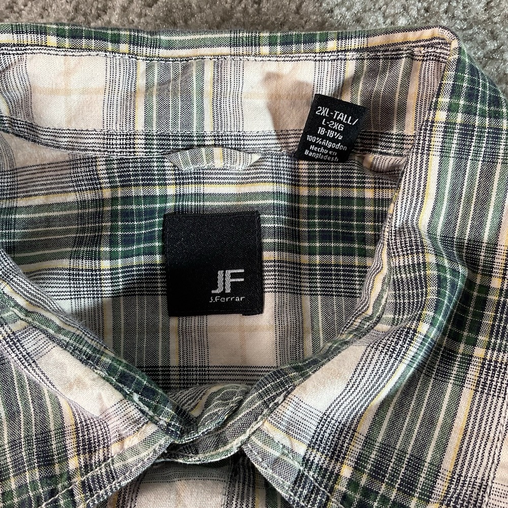 JF Ferrar Shirt 2XLT Button Up Short Sleeve Casual Mens - Picture 2 of 6